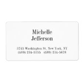 Zwart-wit minimalistische Plain Modern Etiket (Voorkant)