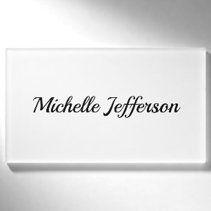 Zwart-wit minimalistische Plain Modern Naambadge