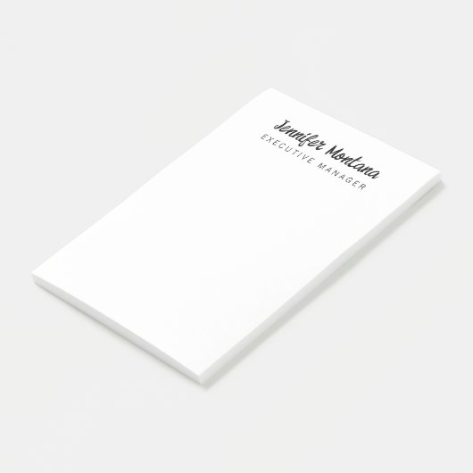 Zwart-wit minimalistische Plain Modern Post-it® Notes (Schuin)