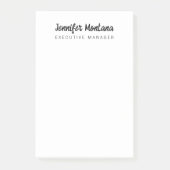 Zwart-wit minimalistische Plain Modern Post-it® Notes (Voorkant)