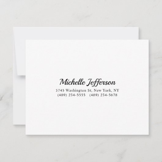 Zwart-wit minimalistische Plain Modern RSVP Kaartje (Voorkant)