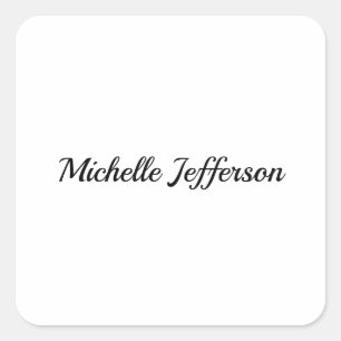 Zwart-wit minimalistische Plain Modern Vierkante Sticker