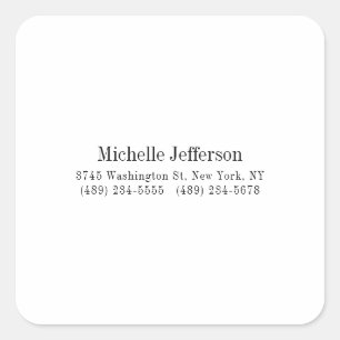 Zwart-wit minimalistische Plain Modern Vierkante Sticker