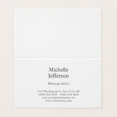Zwart-wit minimalistische Plain Modern Visitekaartjes (Buitenkant ongevouwen)