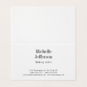 Zwart-wit minimalistische Plain Modern Visitekaartjes (Buitenkant ongevouwen)
