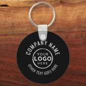 Zwart Wit Minimalistische QR Code Company Logo Sleutelhanger (Voorkant)