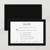 Zwart Wit Minimalistische RSVP Kaarten Wedding (Voorkant / Achterkant)