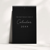 Zwart Wit Minimalistische Script Typografie Aangep Kalender