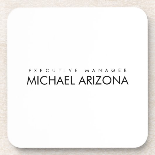 Zwart-wit minimalistische Simple Plain Modern Bier Onderzetter (Voorkant)