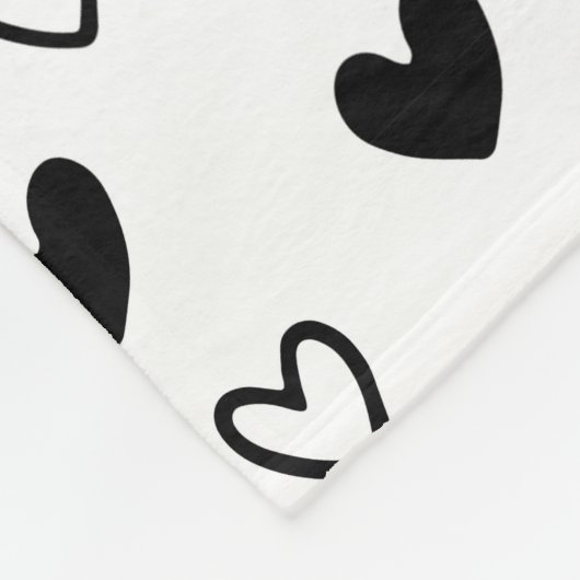 Zwart-wit minimalistische Valentijnsdag Fleece Deken (Hoek)