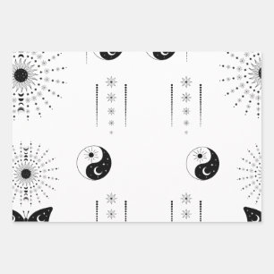 Zwart-wit minimalistische verpakking inpakpapier vel