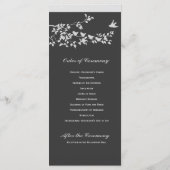 Zwart-wit minimalistische vogels huwelijksprogramm programma (Achterkant)