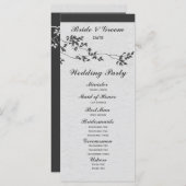 Zwart-wit minimalistische vogels huwelijksprogramm programma (Voorkant / Achterkant)