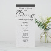 Zwart-wit minimalistische vogels huwelijksprogramm programma (Staand voorkant)