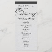 Zwart-wit minimalistische vogels huwelijksprogramm programma (Voorkant)