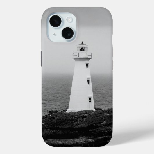 Zwart-wit minimalistische vuurtoren Case-Mate iPhone case (Achterkant)
