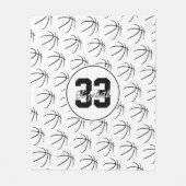 zwart wit minimumpatroon fleece deken (Voorkant)