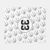 zwart wit minimumpatroon fleece deken (Voorkant (Horizontaal))