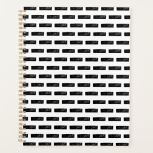 Zwart-wit "Minus" Wiskunde Symbool Lino Cut Planner