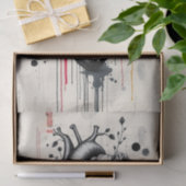 Zwart-wit Mixed Media Heart Decoupage Tissuepapier (Geschenk)