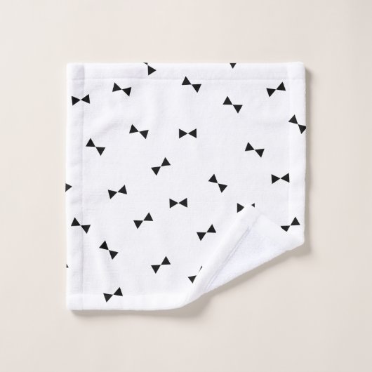 Zwart-wit Mod Bow Pattern Bad Handdoek (Wasdoekje)