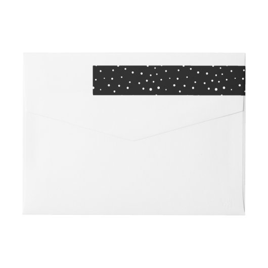 Zwart-wit Mod Polka Dots Pattern-label (Achterkant)