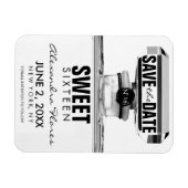 Zwart & Wit Mode Sweet 16 BEWAAR DE DATUM Magneet (Horizontaal)