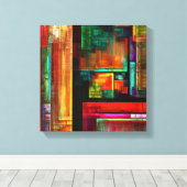 Zwart-wit Modern Abstract Kunstpatroon #04 Canvas Afdruk (Insitu (Houten vloer))