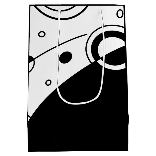 Zwart-wit, modern Abstract Medium Cadeauzakje (Achterkant)