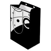 Zwart-wit, modern Abstract Medium Cadeauzakje (Achterkant Gekanteld)