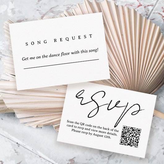 Zwart-wit Modern Chique rsvp Informatiekaartje