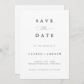 Zwart-wit Modern Classic Save the Date Kaart (Voorkant / Achterkant)