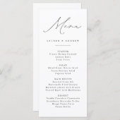 Zwart-wit Modern Classic Wedding Event Menu (Voorkant / Achterkant)