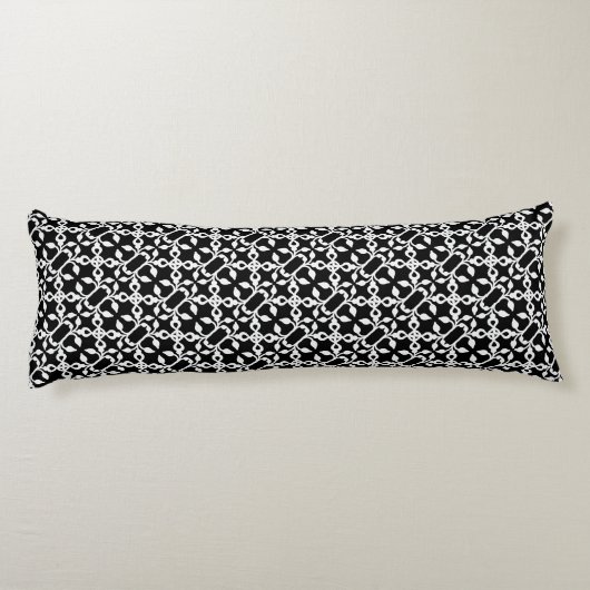 Zwart-wit modern deco-body Pillow Lichaamskussen (Achterkant)