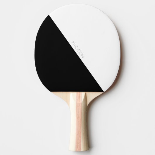 zwart-wit modern eenvoudig minimalistisch tafeltennisbatje (Voorkant)