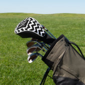 Zwart-wit modern Elegant Zigzag Monogram Golfheadcover (Insitu)