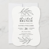 Zwart-wit modern fijn Vrijgezellenfeest Brunch Kaart (Voorkant)