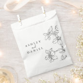 Zwart-wit Modern Floral Wedding Bedankzakje (Geknipt)