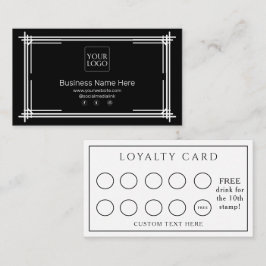 Zwart Wit Modern Formeel Business Café Koffie Klantenkaartje