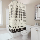 Zwart wit modern geometrisch patroon douchegordijn (In situ)
