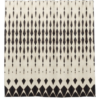 Zwart wit modern geometrisch patroon douchegordijn