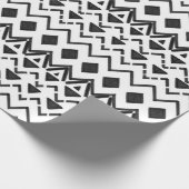 Zwart-wit Modern Hand getrokken Tribal Aztec Cadeaupapier (Hoek)