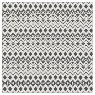 Zwart-wit Modern Hand getrokken Tribal Aztec Stof