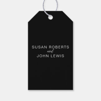 Zwart & Wit Modern Huwelijk Cadeaulabel