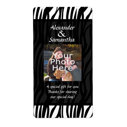 Zwart-wit Modern Huwelijksgeschenk of Favor Label (Voorkant)