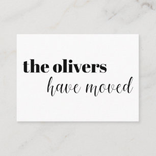 Zwart & Wit, Modern, Leuk adreswijziging Kaart Visitekaartje