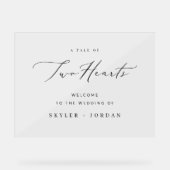 Zwart Wit Modern Minimaal Trouw Welkom Acryl Bord (Voorkant)