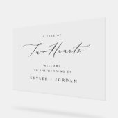 Zwart Wit Modern Minimaal Trouw Welkom Acryl Bord (Hoek)