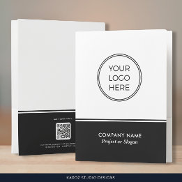 Zwart Wit Modern Minimal Business Logo Folder