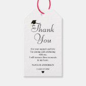 Zwart Wit Modern Minimal Dank u Afstuderen Cadeaulabel (Voorkant)